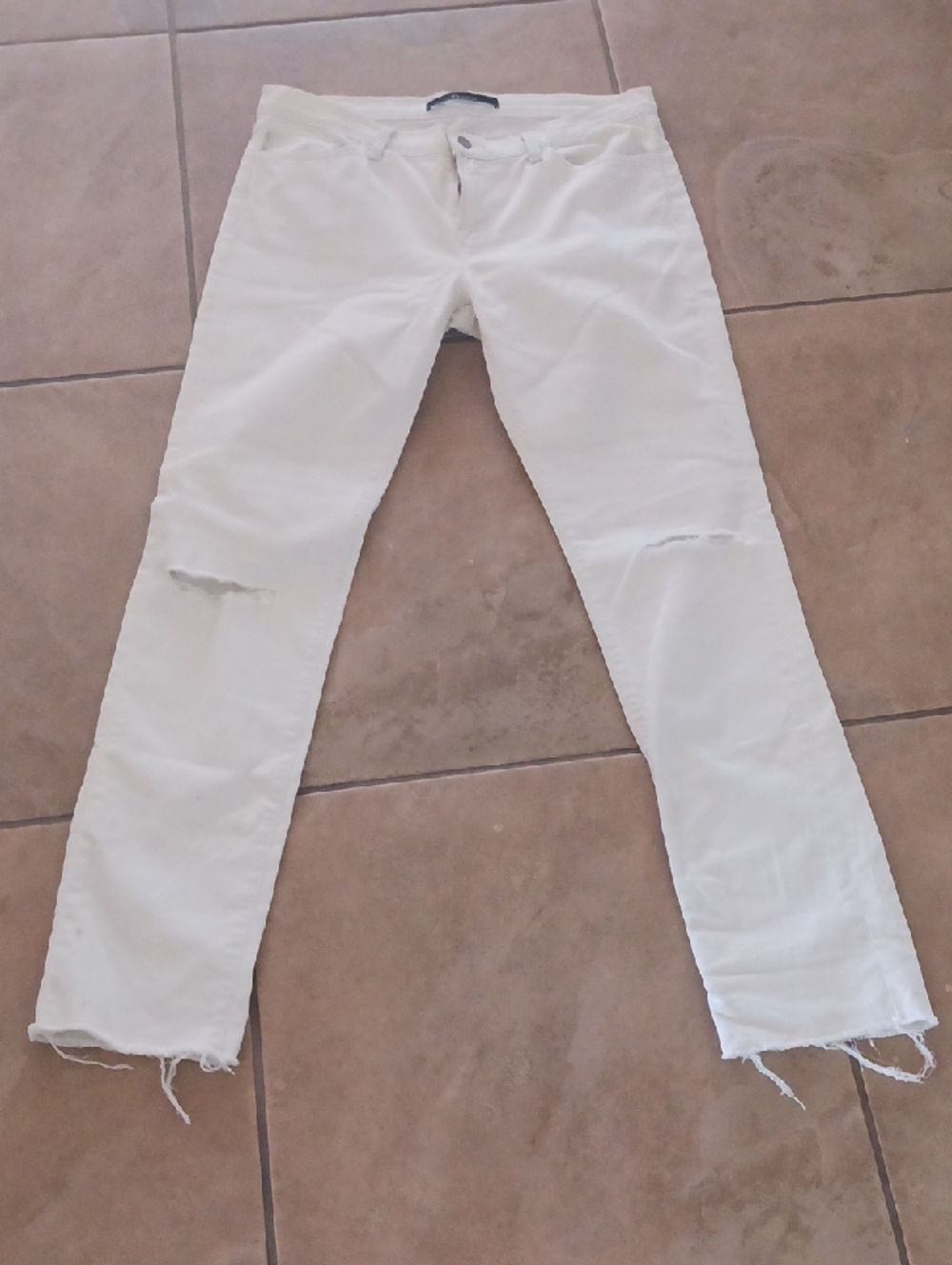 J Brand, White, With A Pale Blue Cast, Skinny Jeans